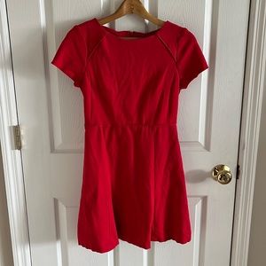 J. Crew Red Aline Zips Up The Back Dress Size 4